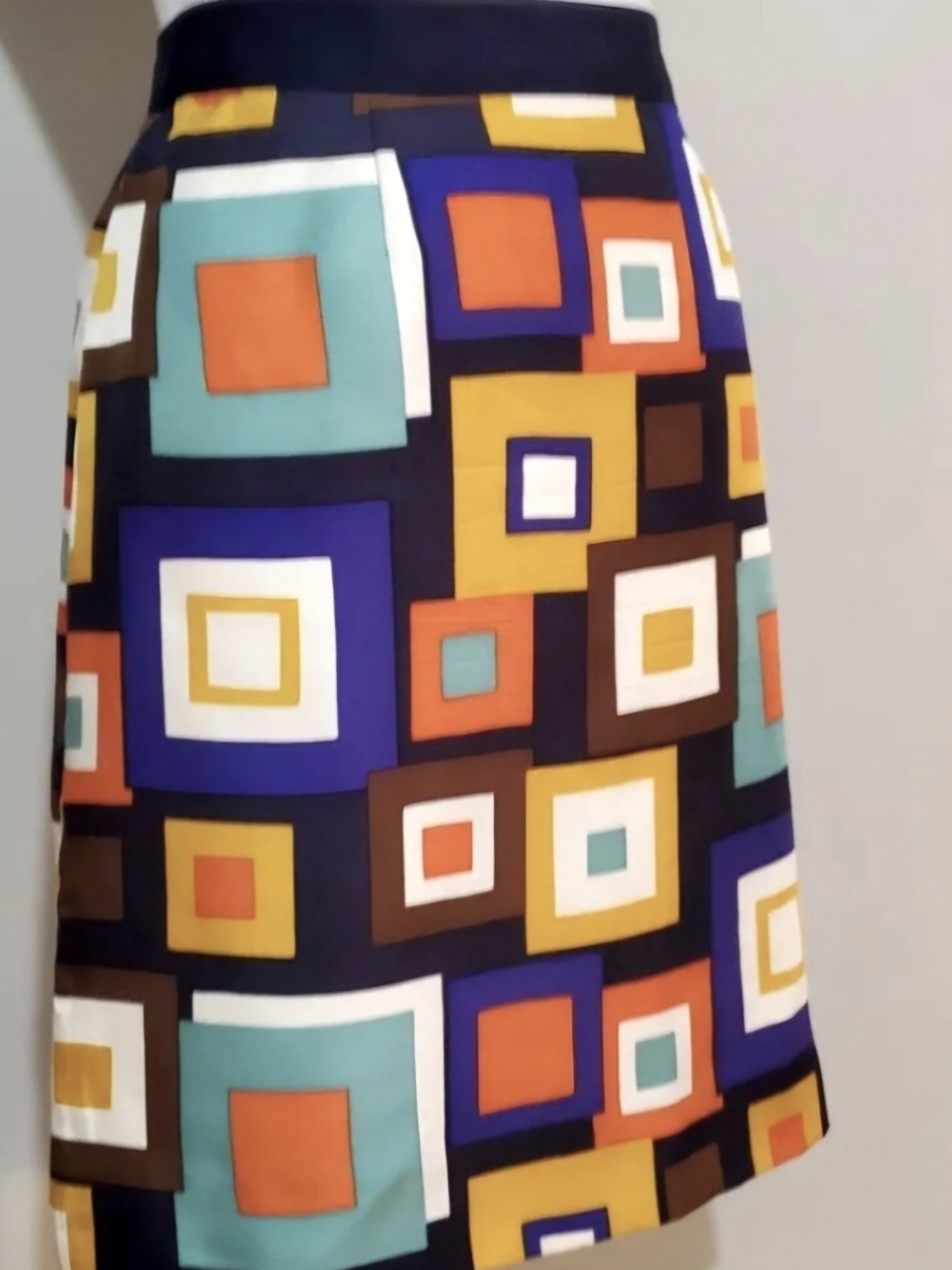 KATE SPADE Multi-color Geometric Print A-Line Skirt